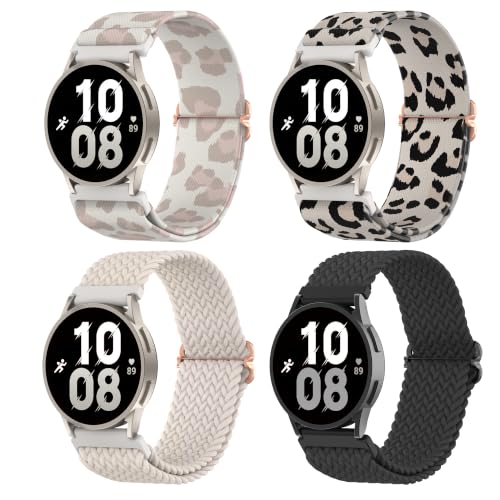 Delidigi Stretchy Galaxy Watch Band for Samsung Galaxy Watch 7/6/5/5 Pro/4/FE/Active 2, 20mm Soft Breathable Nylon Elastic Strap, Adjustable Comfortable Sport Replacement Band for Women Men by Delidigi - Used condition - US$10.88