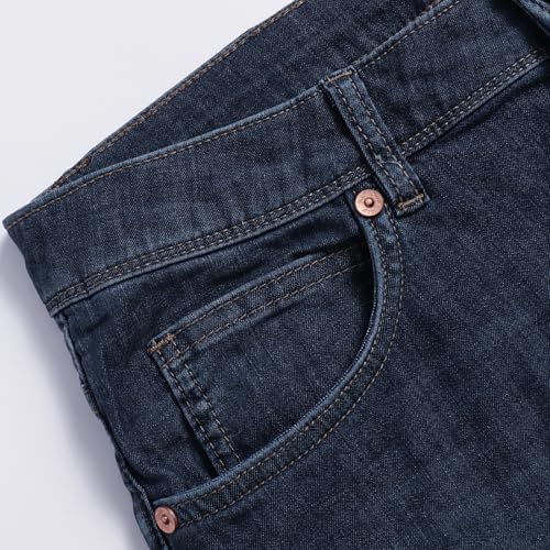 Mens Jeans Slim Fit Whiskers Classic Hand Brush Wash Comfortable Fit Stretch Casual Denim Pants4