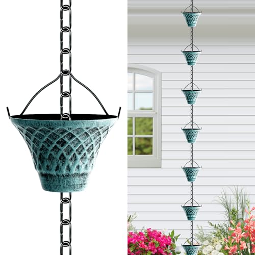 Tfro & Cile Regenkette, Regenrinne, Fallauslauffänger, Außenwasserumleiter, dekorativer Garten, Regenbecher, Glockenspiel, Heimdekoration, 2,5 m lang