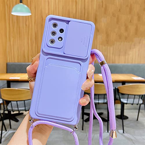 Coque Samsung A10S avec cordon portefeuille et protection intégrale violet