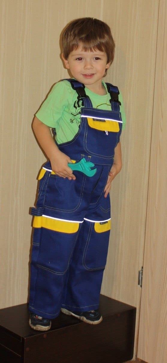 Bavaglino per bambini e bretelle Salopette per bambini pantaloni da lavoro tuta per bambini, 100% cotone abbigliamento professionale