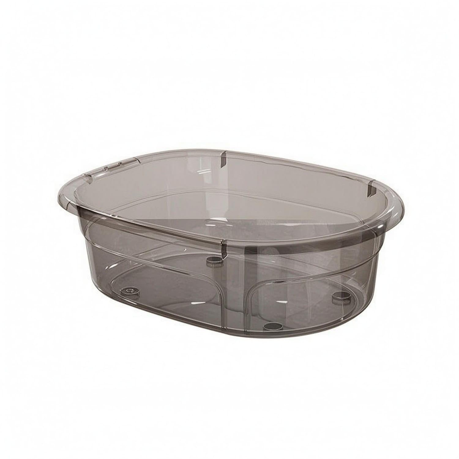 Reinforced Laundry Basin Heat-Resistant Portable Laundry Tub Transparent ABS Wash Tub for Home Washing, Gray, S-image-41