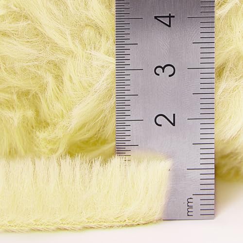 Image of NICEEC Faux Fur Yarn Super Soft, Chunky & Fluffy, Eyelash Yarn for Crochet & Knitting(Total Length 210yds /10.6oz) - Light Yellow /300g