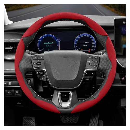 アクセサリー 滑り止めバックル スエード ステアリングホイールカバー に適合する RAV4 に適合する ハイラックス に適合する ウィッシュ(レッド3点セット)