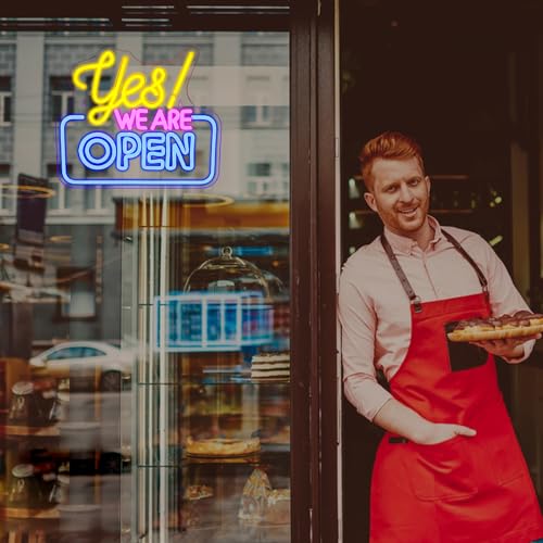Image of Ineonlife Open Neon Signs,Bright Led Light High Visibility Advertisement Board Electric Display Sign Walls Window Door Bar Shop Coffee Salon Hotel Store(USB Powered /13.4 * 11.8 in)