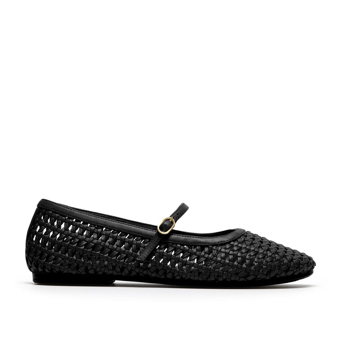 Clarks Livia Sky Openwork Leather Mary Jane Ballet Pumps Women's Black Size 37 (4)