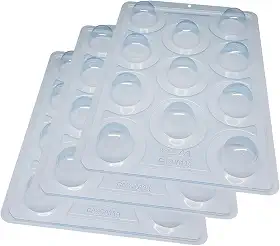 Kit 3 Formas Silicone Trufa Pequena 3 Partes BWB SP 41 45g 11 Cavidades