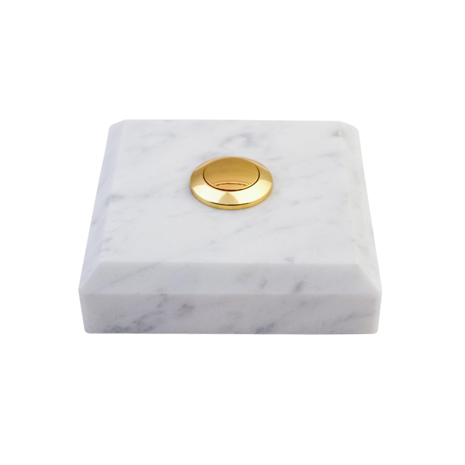 Bouton De Sonnette En Marbre Gris - Veine Blanche - Forme Carrée - N°S91