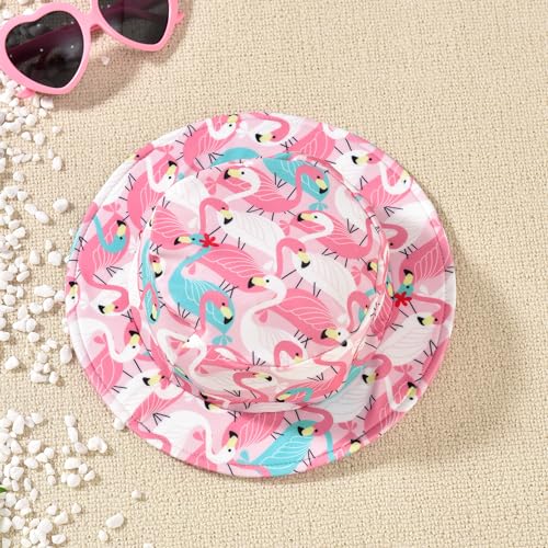 Hintina 12 Month Baby Girl Long Sleeve Swimsuit Two Piece Rash Guard Set Infant Flamingo Bathing Suit With Hat Swimming Beach Wear 12-18 Months thumb #6