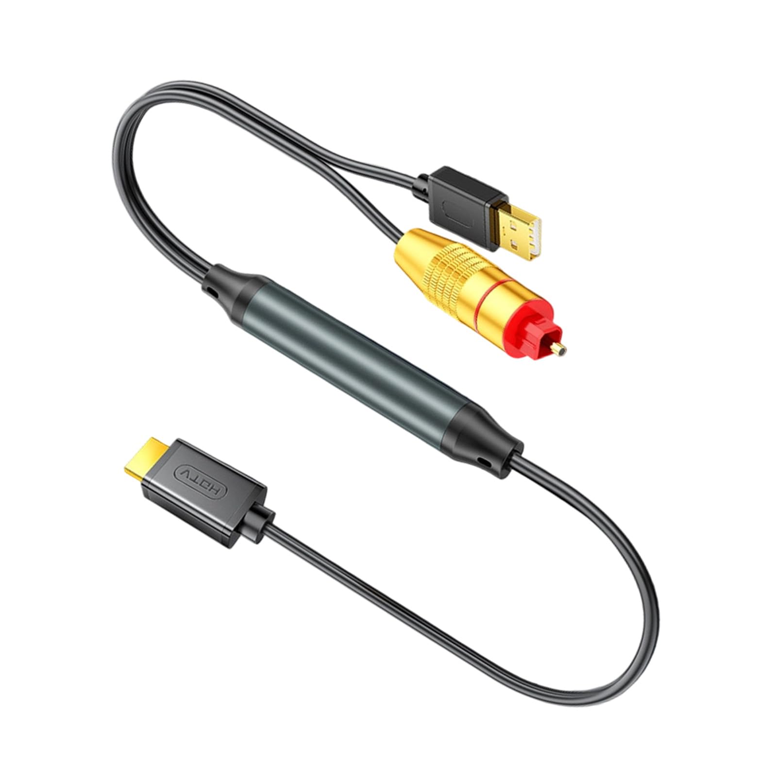 Câble HDTV RCA vers fibre optique plaqué or de 1,5m pour audio