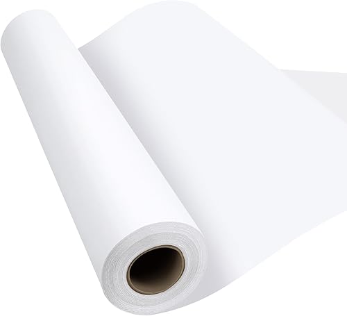 Phinus Rollo de papel artesanal de 15 x 354 pulgadas, rollo de papel kraft de grado industrial, rollo de papel de caballete blanco para niños para