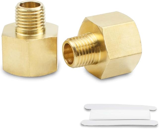 Bwintech 6 Pcs 1/2" Female to 1/4" Male BSP Thread Brass Hex Bushing Reducing Connector for Pipe Connecting Conversion