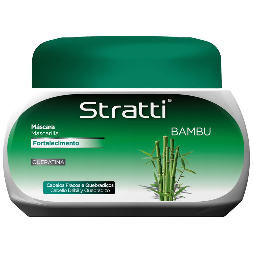 Pack Mantenimiento Stratti Bambú & Keratina 5 productos - Champú sin sal + Mascarilla + Crema de peinar + Carga de tratamiento + Gorra térmica
