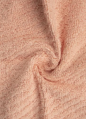 Image of PH Pleasant Home Diagonal Wash Cloths Set - 12 Pack (12 inch x 12 inch) - 509 GSM - 100% Ring Spun Cotton Wash Cloth - Super Soft and Highly Absorbent Face Towels (Blush,White & Tan)