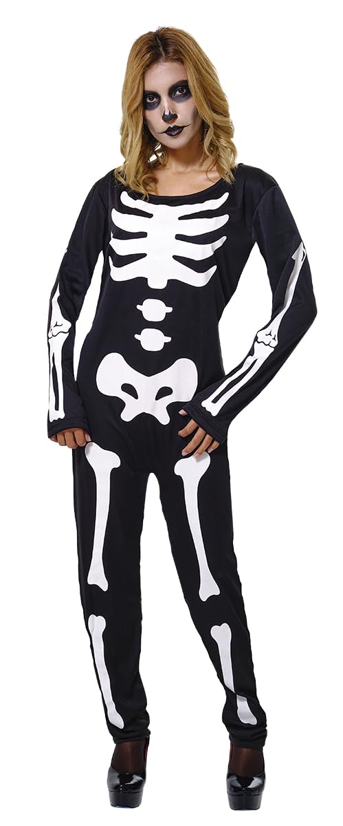 Rubies Skelita Glow In Dark Costume Women's Jumpsuit Glow In The Dark Effect Official Halloween Carnival Party Cosplay