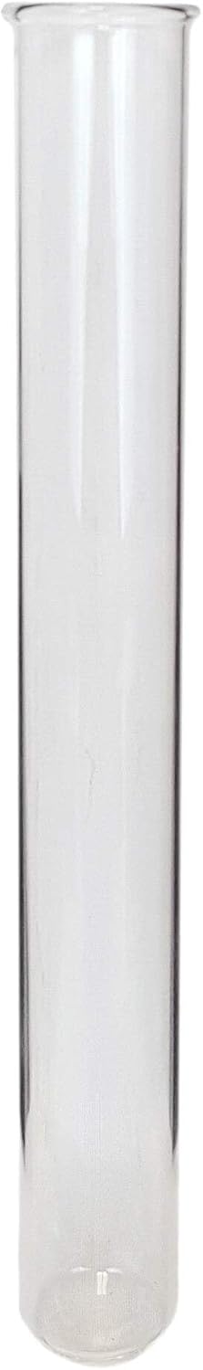 TT25-150-72 Test Tubes, 25mm x 150mm, Borosilicate Glass with Rolled Rims, Pack of 72 – Durable Laboratory Glassware for Science, Chemistry, and Classroom Use