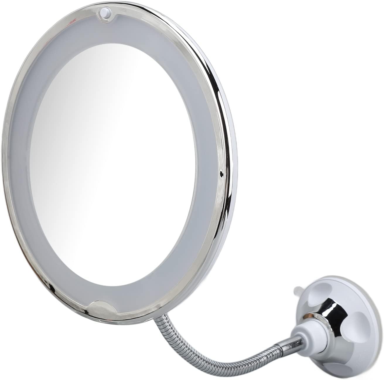 10X Magnifying Makeup Mirror with LED Light for Detailed Makeup, Contact Lenses, Tweezers, Shaving Work, 8 Inch Suction Cup Cosmetic Mirror