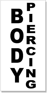Body Piercing Black Decal Sticker Retail Store Sign 8"