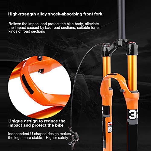Pwshymi Garfo dianteiro de bicicleta de montanha BOLANY Garfo dianteiro de ar único garfo dianteiro