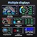 MH Obd2 Gauge Display Heads Up Display 4.3-inch TFT LCD Screen Multi-Function Digital HUD Gauge Cluster with Speed RPM Boost for All Car
