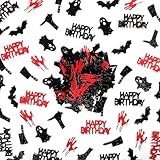 Vofrise 200PC Red Black Have A Killer Birthday Confetti Decorations Glitter Knife Bat Ghost Confetti for Tables for Horror Halloween Birthday Party Decorations