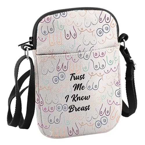 JNIAP Lactation Consultant Gift Trust Me I Know Breast Crossbody Bag Lactation Nurse Gift