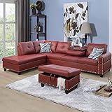 SOCOUCH Faux Leather Sofa Set,...