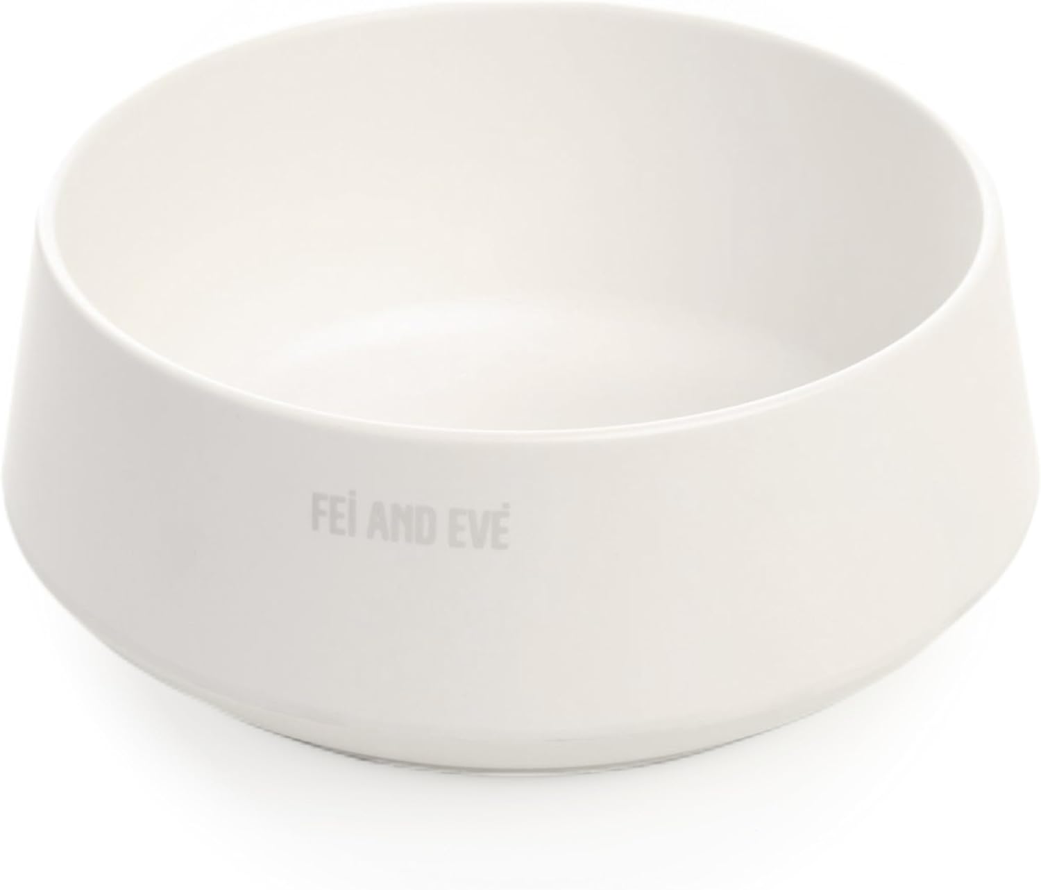 Fei & Eve Dog Bowl 30 Oz, Cloud White - Stain & Odor Resistant | Shatterproof | Non-Slip | Stable Design | for Small, Medium Breeds | Food and Water