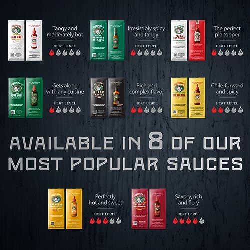 Image of Melinda's Green Sauce Packets - 200 Count (.42 Oz Each) - Hot Sauce Packets Single Serve for Travel, Party, Business - Convenient Individual Condiment Packets in 8 Flavors