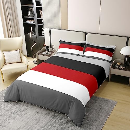 Housse de couette 240x260 rayures patchwork en pur coton de qualité - 3