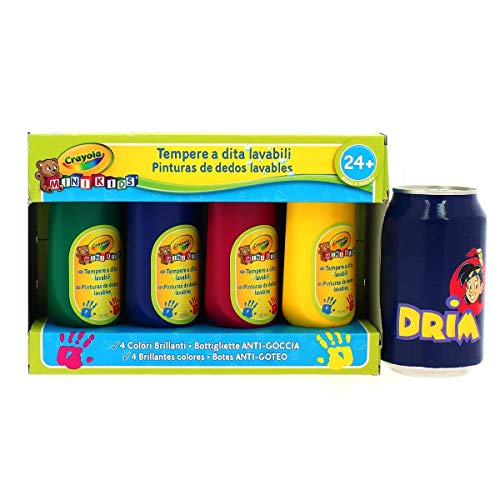 CRAYOLA Mini Kids Set 4 Tempere a Dita, Lavabile