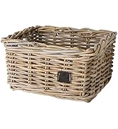 Cestino Bici Per Cani In Rattan - Trasportino Per Portapacchi 55x36x30cm | Sistema Klickfix