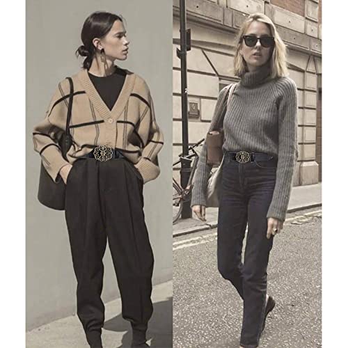 Women's Leather Belt for Dress Jeans Belt Vintage Genuine Leather Wide Waist Belts for Women4