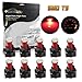 Partsam 10Pcs Red T5 Instrument Gauge Panel Cluster 3-3014-SMD LED Light Bulb w/Lock Socket