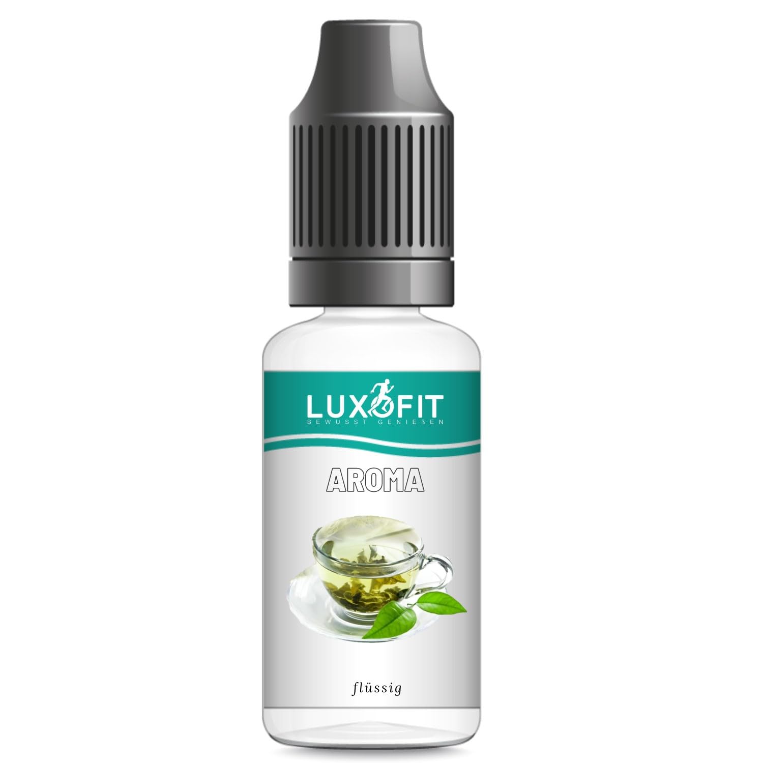 Luxofit Grüner Tee Aroma flüssig, cremig und fruchtig zur Geschmacksverfeinerung, Aromatisierung von Lebensmitteln und Getränken, Vegan und Vegetarisch, Made in Germany, GMO-Frei (1 L)
