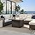 42'' Propane Fire Pit Table, 50,000 BTU Outdoor Gas Fire Table with Lid, Square Aluminum Fire Table with Wind Guard and Weather Cover, 2 in 1 Rattan Firepit Table for Outside Patio, Backyard, Gray