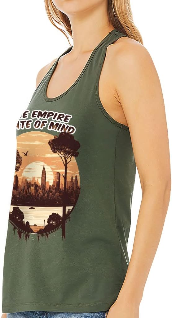 The Empire State of Mind Women's Racerback Tank - New York Print Tank Top - Graphic Workout Tank