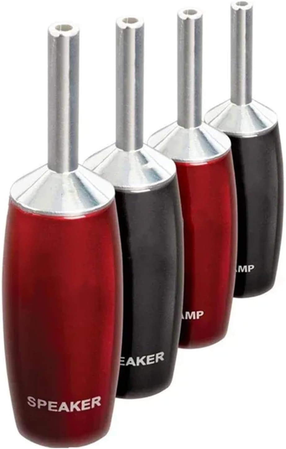 HiFi Audio Adapter Banana 1000 Series Silver Plated Red Copper V Spade Plugs Speaker Cable Y Fork Connectors(4 Pieces,Banana Plug)