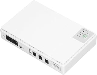 Uninterruptible Power Supply Portable Mini DC Backup UPS System Battery Backup Circuit Protection for Router Monitoring Camera White 85‑265V (US Plug)