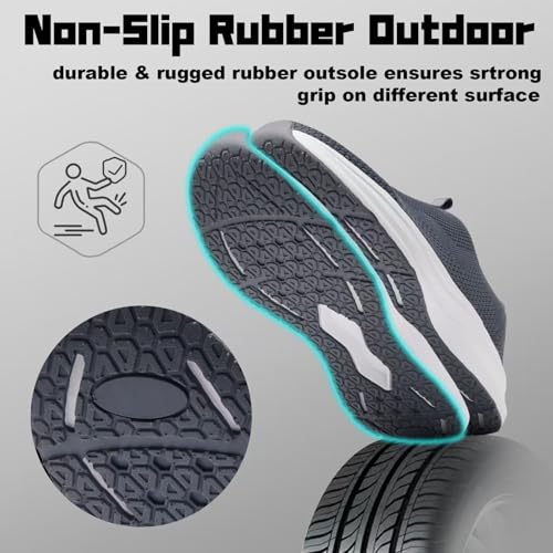 Image of Men's Wide Non-Slip Walking Shoes Lightweight Breathable Knit Casual Sneakers Slip On Athletic Shoes Ultra Comfort Durable