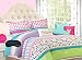 Adorable Girls Teen Kids TWIN / TWIN XL Comforter Bedding Set Polka Dot Geometric Look + Sham + Fun Owl Pillow Pink Aqua Blue Teal Purple Green + Home Style Brand Sleep Mask Comforters Sets For Girl