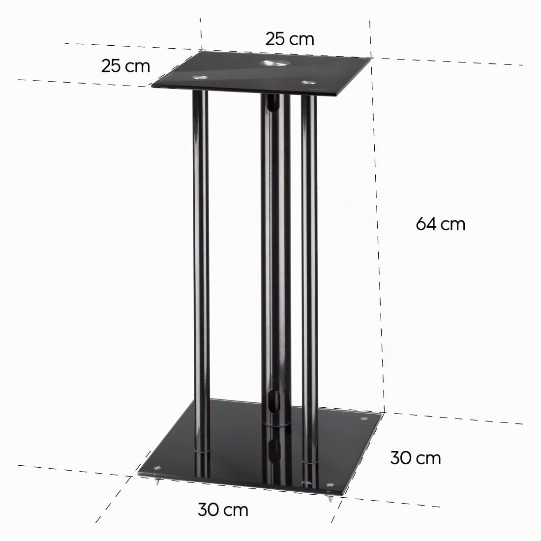Hama Set di 2 supporti per altoparlanti, per scatole pesanti, con passacavi, ammortizzatori di vibrazione, supporto universale, altezza 64 cm, max. 30 kg, nero