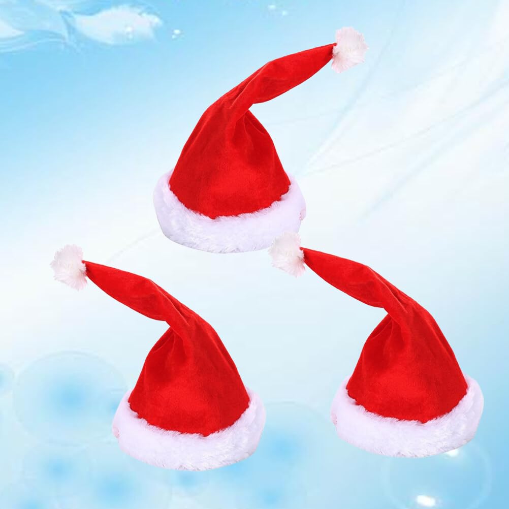 Petoskey Weihnachtsmütze für Erwachsene, Stein-Weihnachtsmütze mit LED-Lichtern, beleuchtet, Weihnachtsmützen für Neujahrsparty, 3 Stück