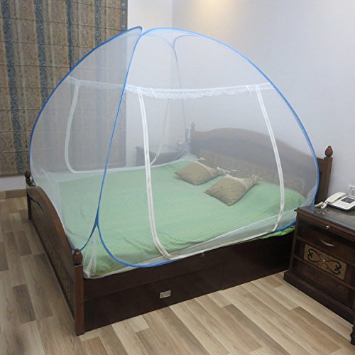 Image of Healthgenie Premium Foldable Mosquito Net for Double Bed (King Size) - Blue