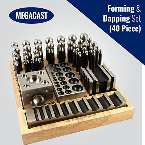 MegaCast Dapping Block Punch Puncher Round Circle Jewelry Making Metal Forming Set (41 Piece)