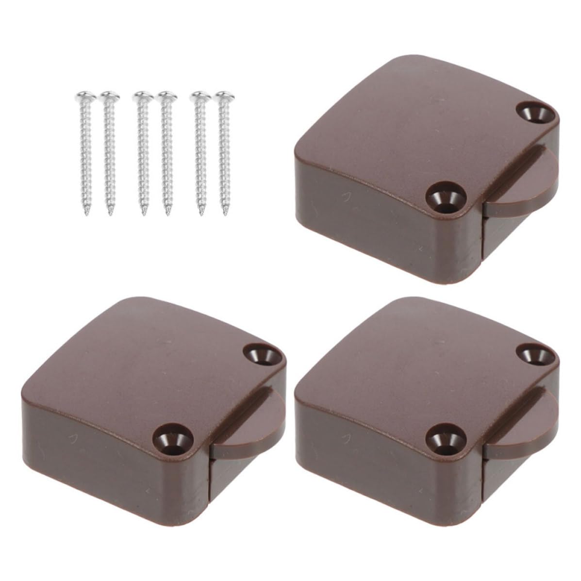 3 Pcs Cabinet Door Lamp Switches with Sensitive Trigger and Micro-Motion Button Switch for Rvs and Cabinet Doors Automatic Touch Activated in Coffee Color