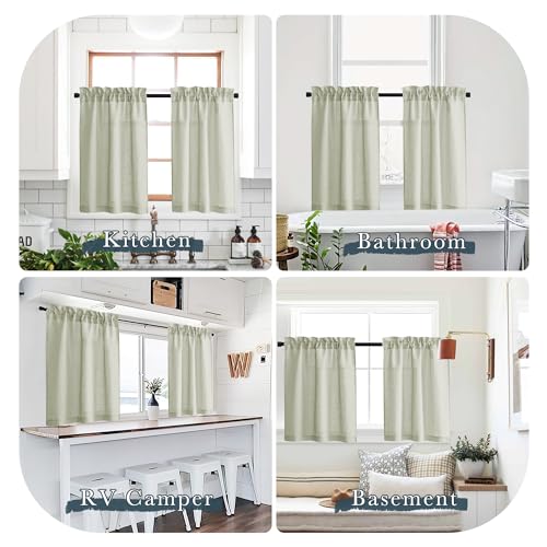 Cortinas cortas para ventana de baño que filtran la luz y dan privacidad 4