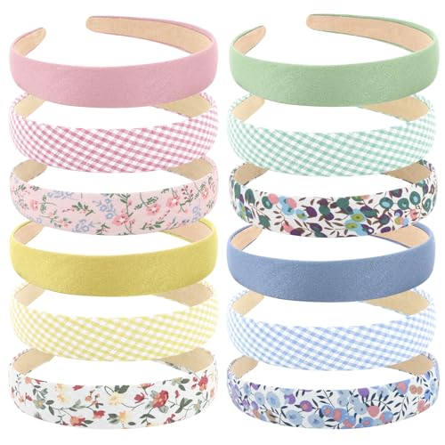 Wecoe 12 Pcs Headbands for Women Girls Spring Summer Hair