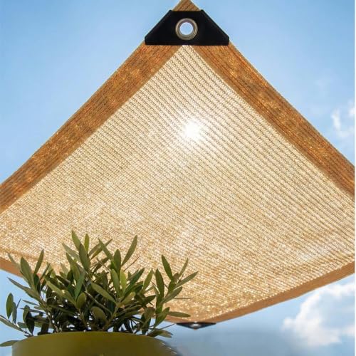 Toile de protection solaire 95% beige 2x6m avec œillets pour jardin
