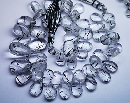 Quartz rutilé noir en briolettes pour sublimer vos bijoux de soirée faits main